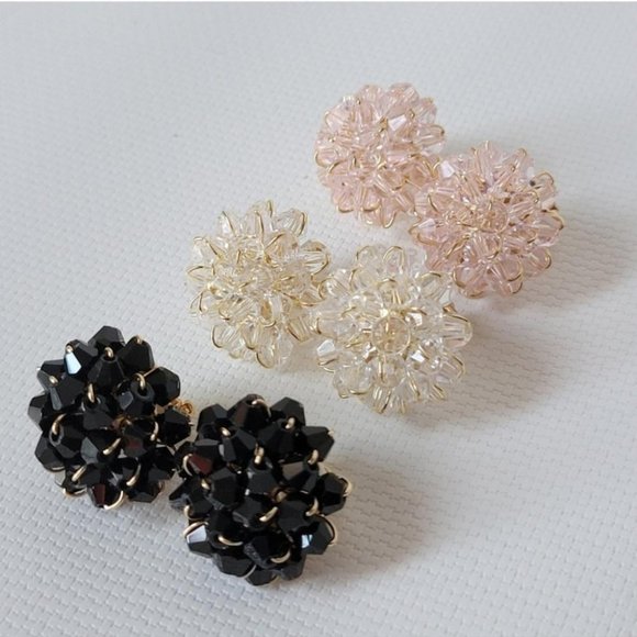 Clip On Sparkly Beaded Earrings - Picture 4 of 5